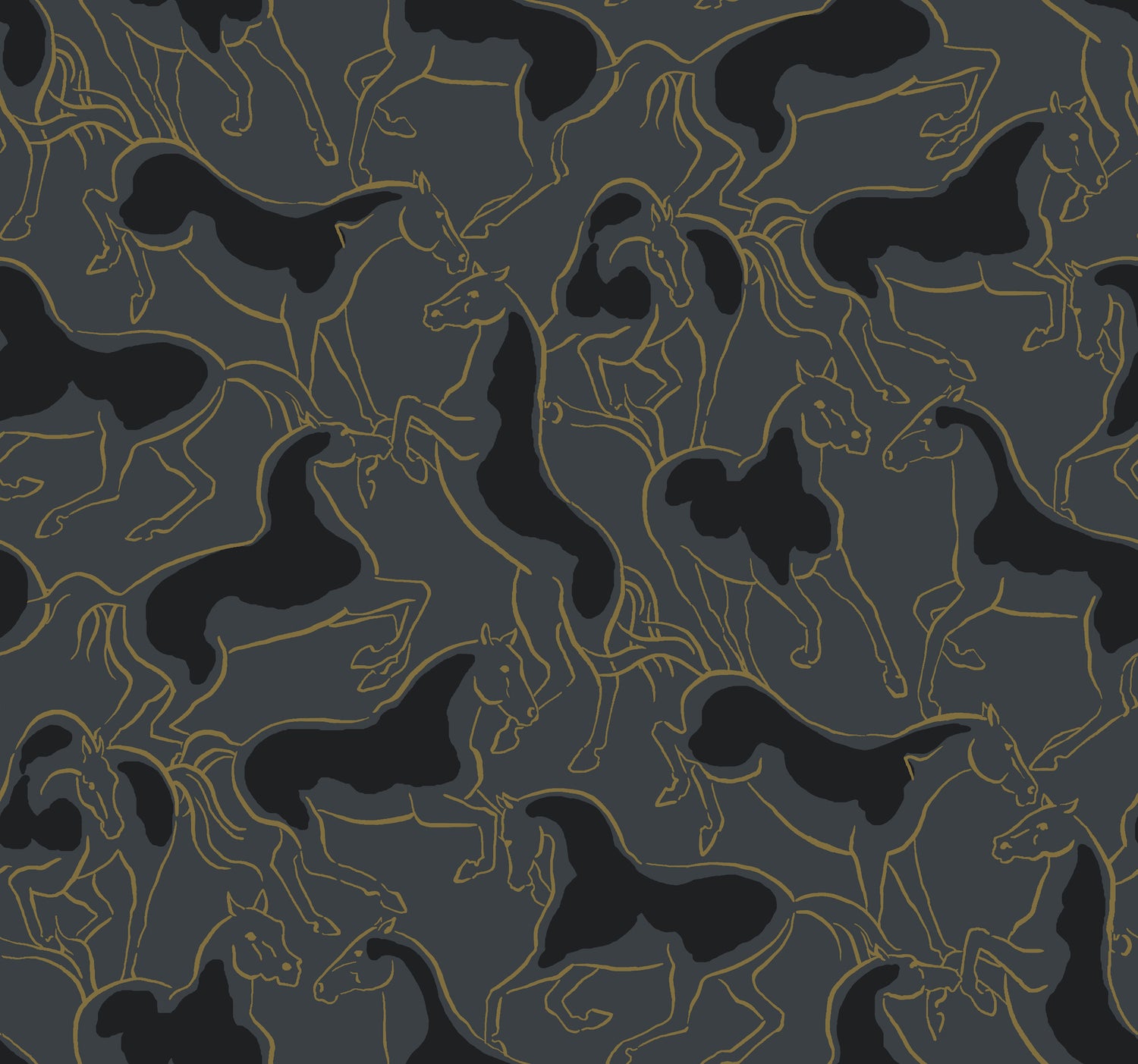 Dressage Wallpaper in gold color - pattern number 4211-83504 - by Ronald Redding in the Private Reserve collection