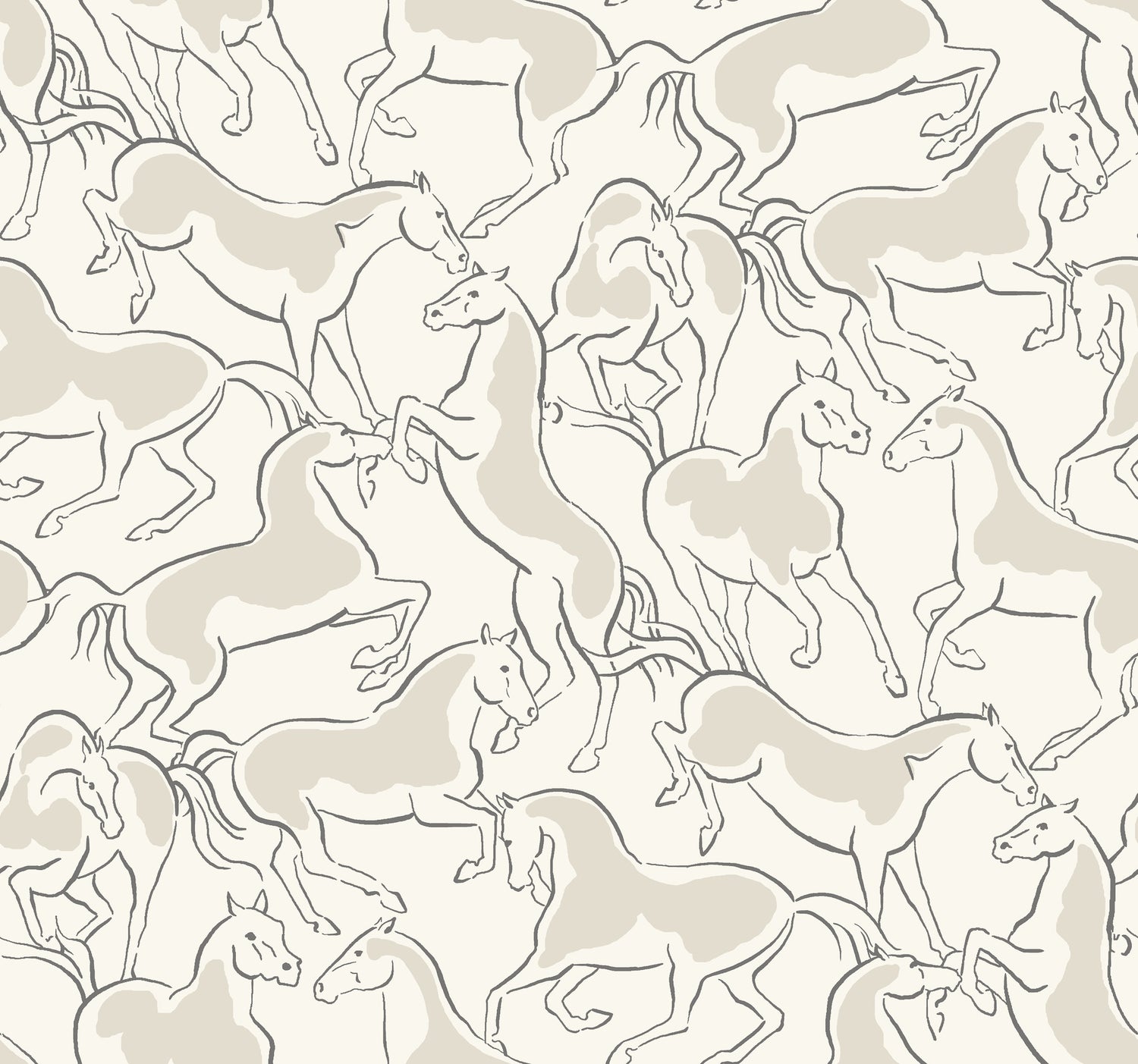 Dressage Wallpaper in white color - pattern number 4211-83505 - by Ronald Redding in the Private Reserve collection