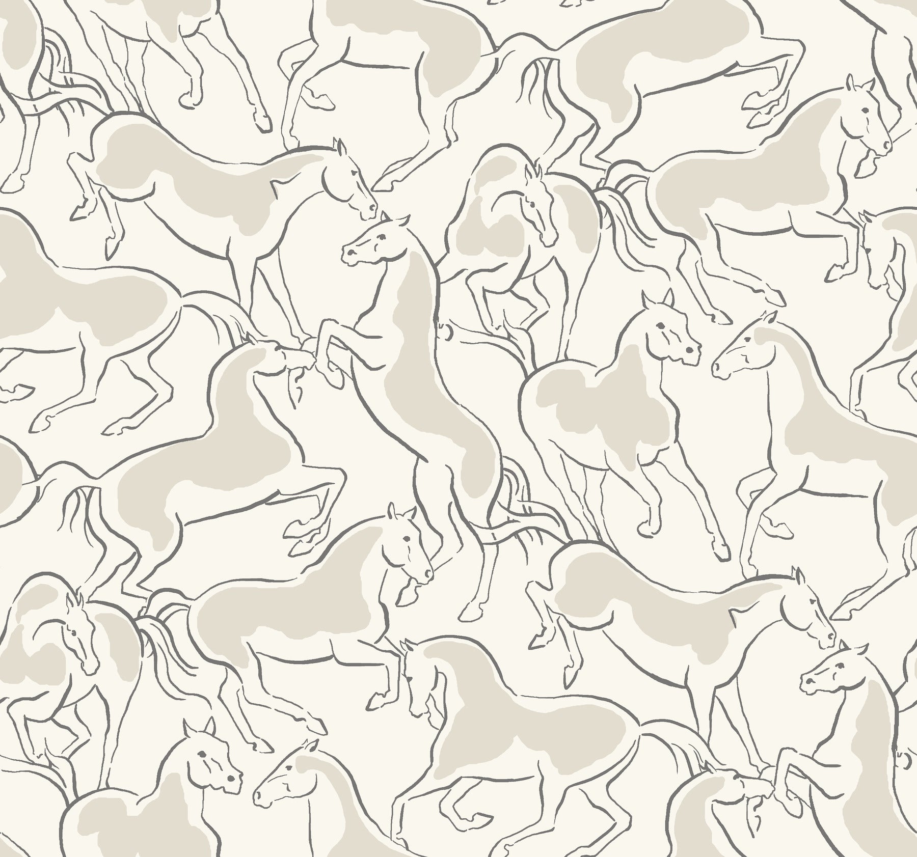 Dressage Wallpaper in white color - pattern number 4211-83505 - by Ronald Redding in the Private Reserve collection