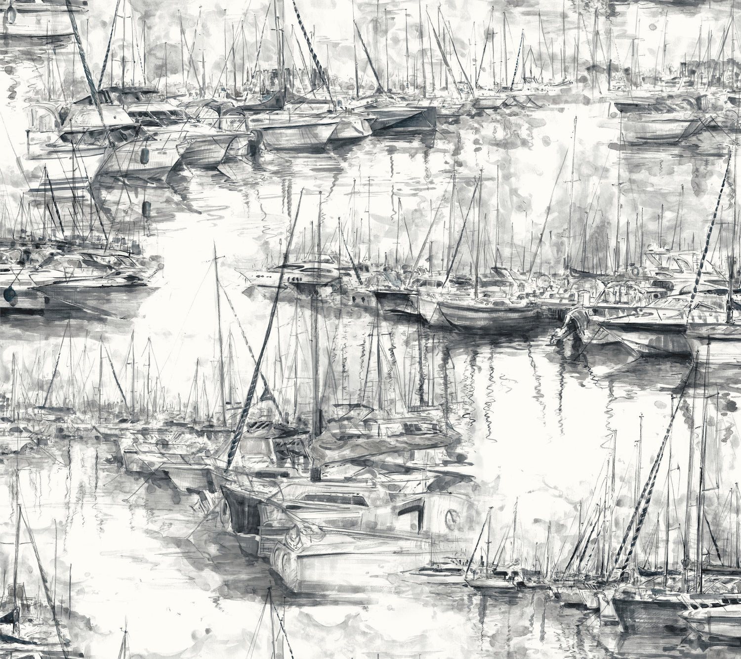 Yacht Club Wallpaper in charcoal color - pattern number 4211-83513 - by Ronald Redding in the Private Reserve collection