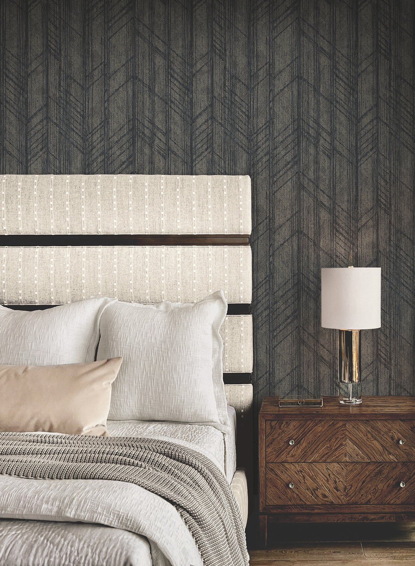 Winthrop Wallpaper in slate color - pattern number 4211-83520 - by Ronald Redding in the Private Reserve collection