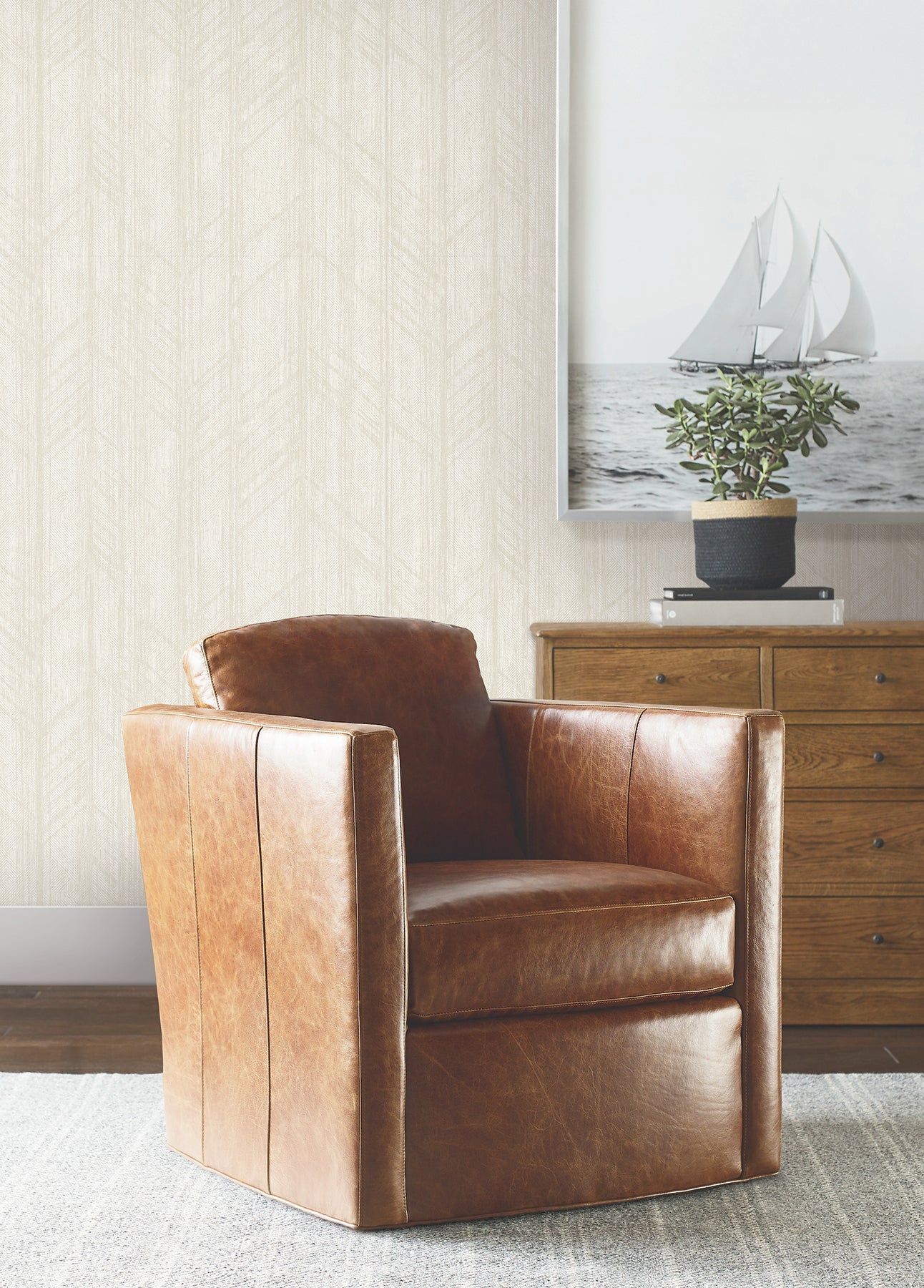 Winthrop Wallpaper in beige color - pattern number 4211-83522 - by Ronald Redding in the Private Reserve collection