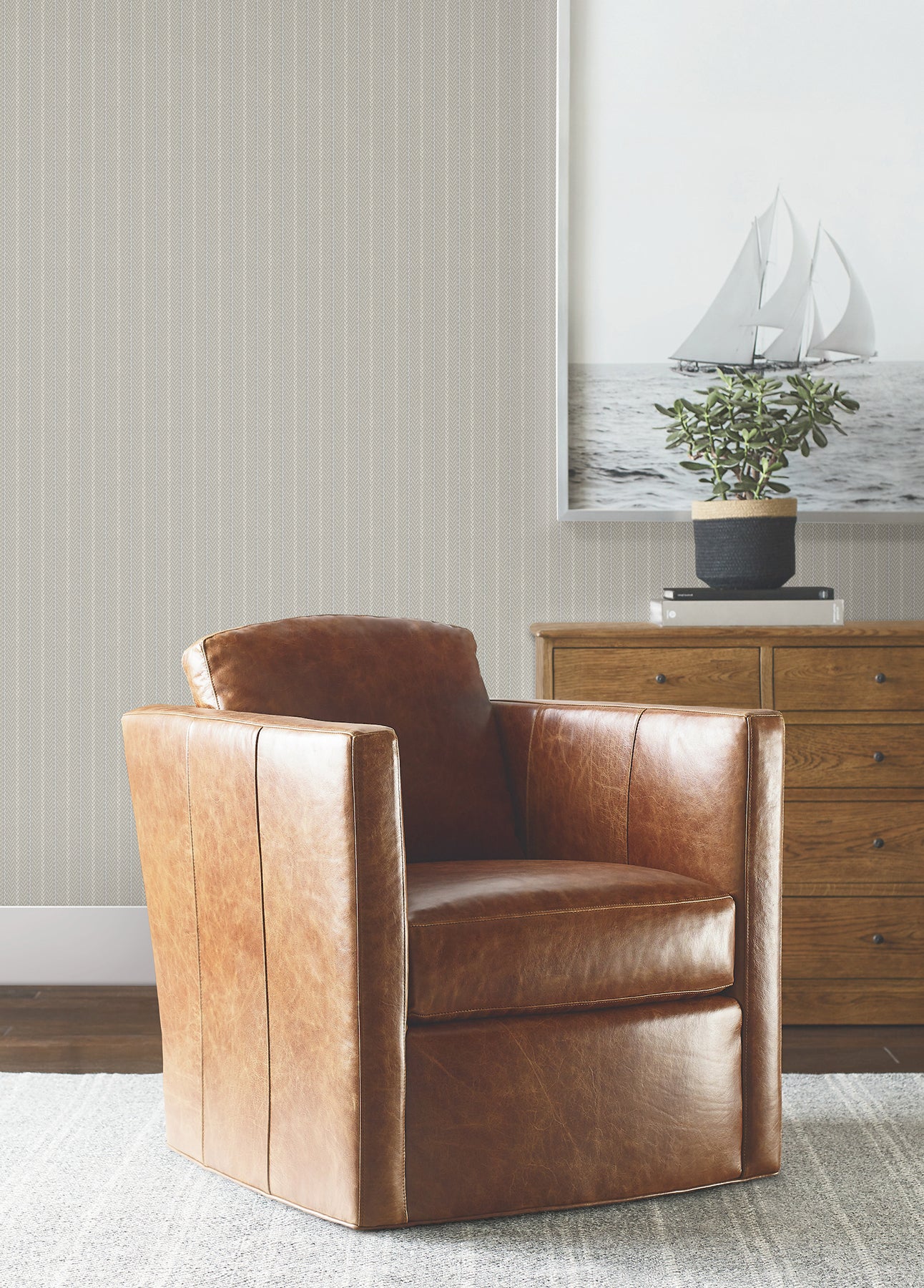 Elkan Stripe Wallpaper in grey color - pattern number 4211-83536 - by Ronald Redding in the Private Reserve collection