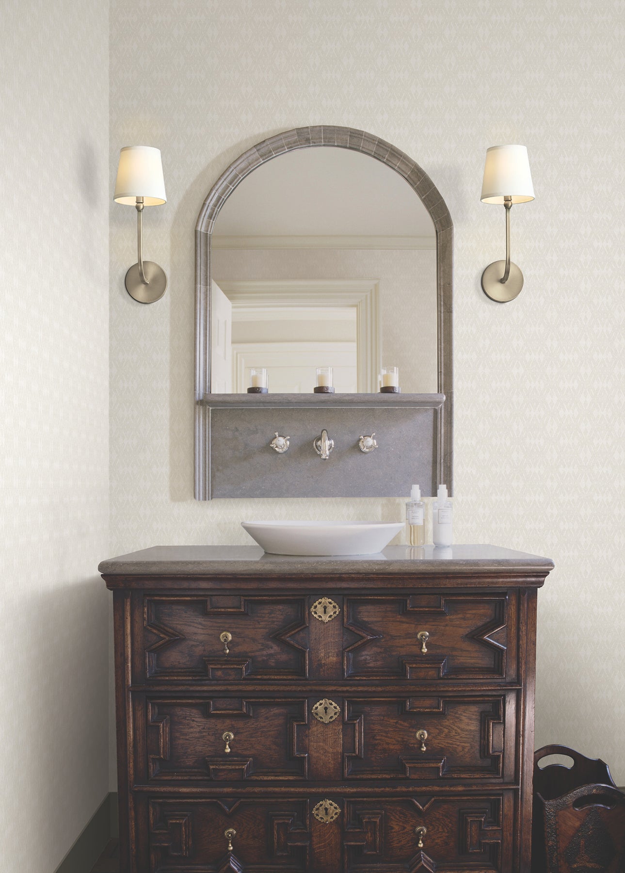 Radcliffe Wallpaper in beige color - pattern number 4211-83544 - by Ronald Redding in the Private Reserve collection