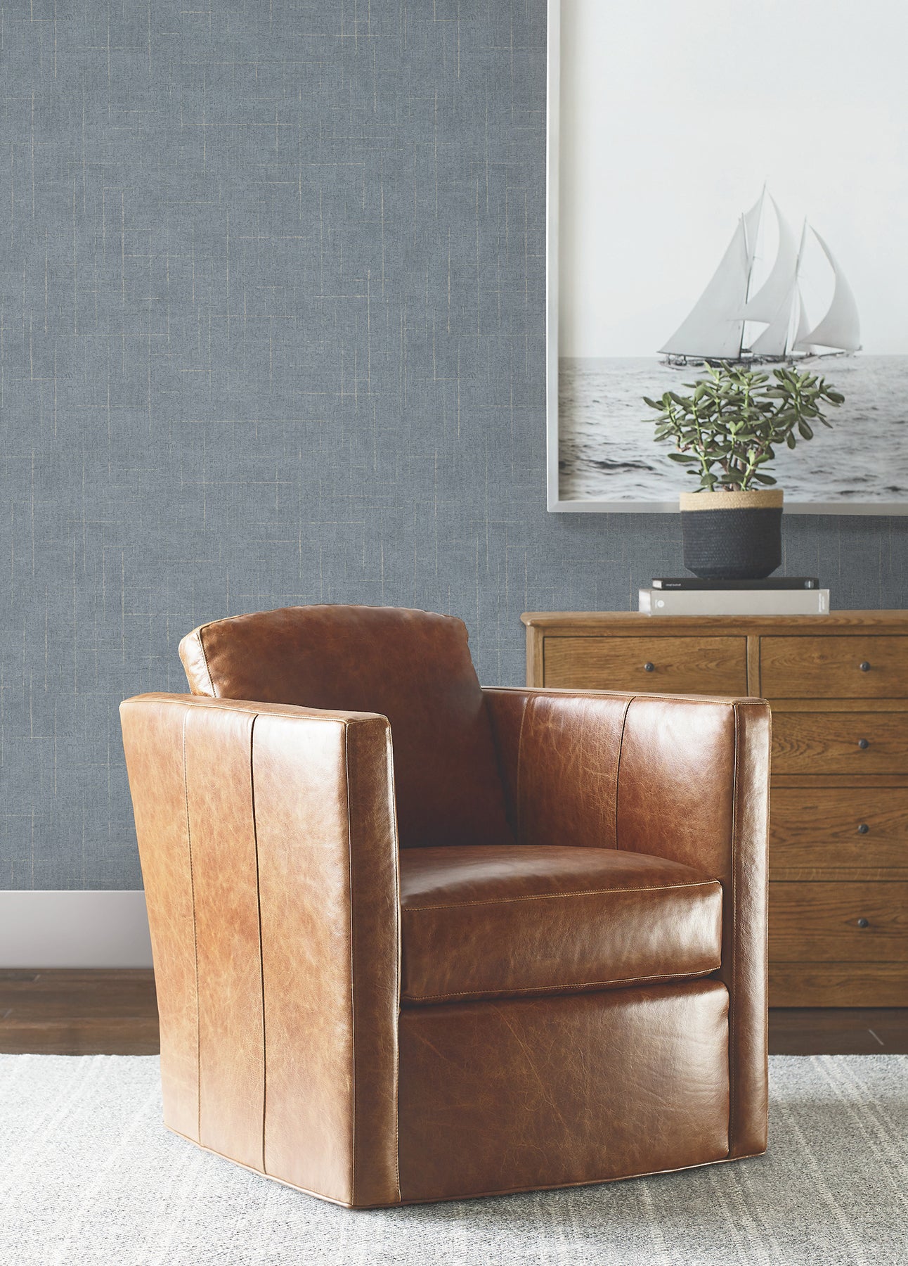 Saratoga Wallpaper in blue color - pattern number 4211-83548 - by Ronald Redding in the Private Reserve collection
