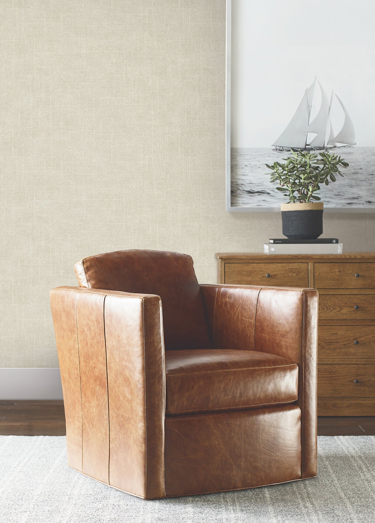 Saratoga Wallpaper in beige color - pattern number 4211-83551 - by Ronald Redding in the Private Reserve collection