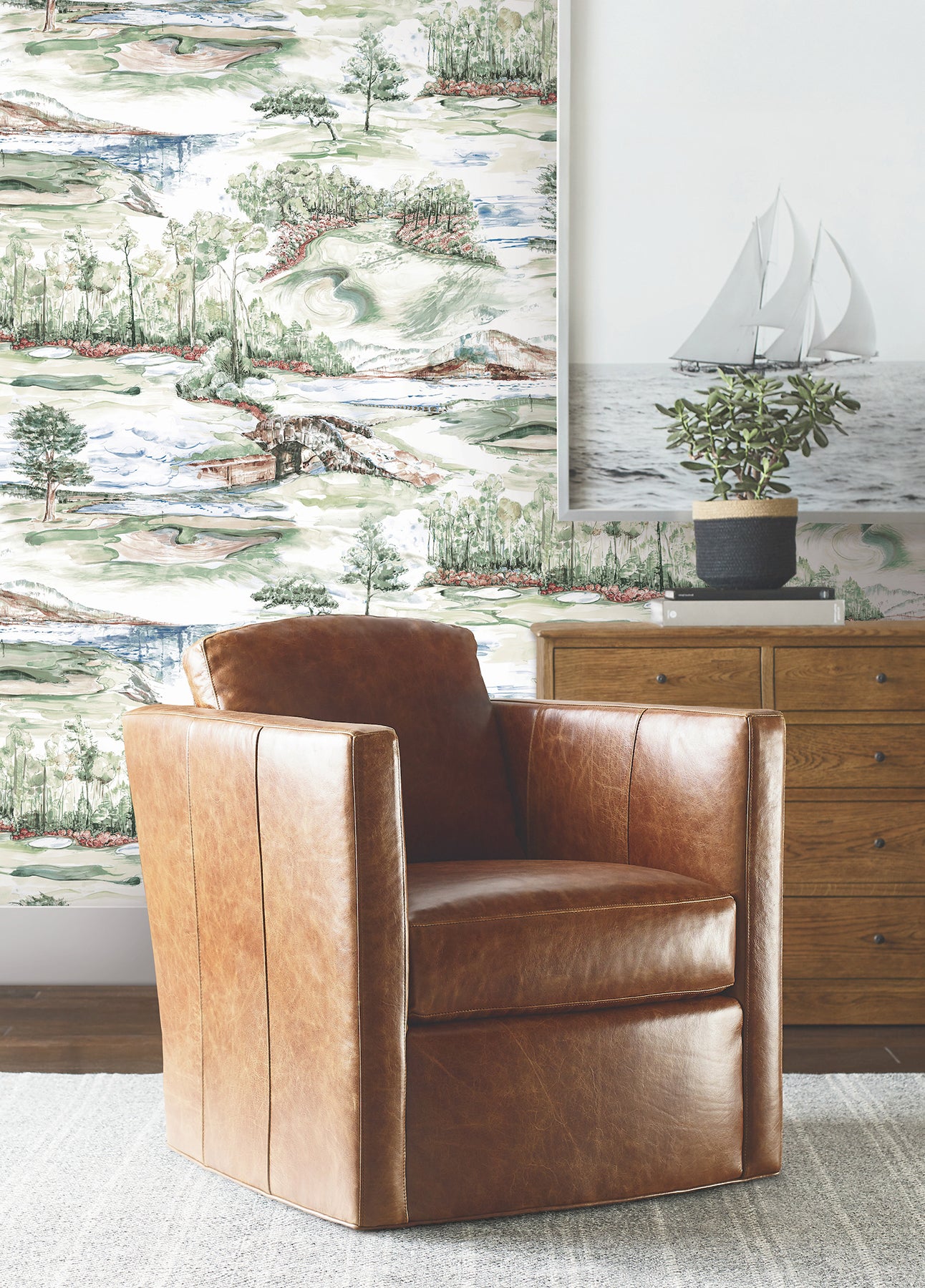 Hole In One Wallpaper in multicolor color - pattern number 4211-83552 - by Ronald Redding in the Private Reserve collection