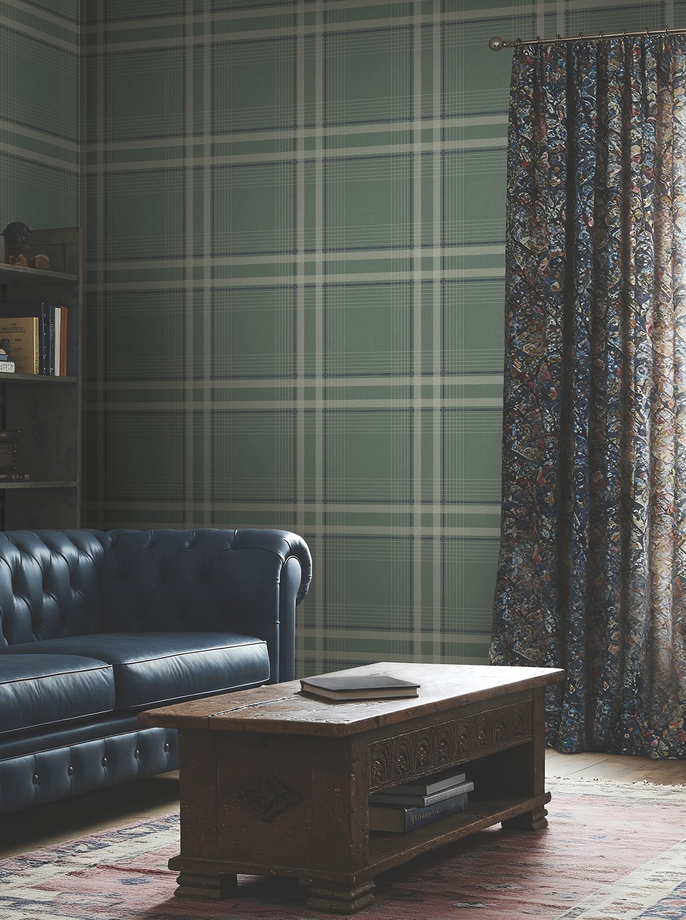 Country Club Plaid Wallpaper in green color - pattern number 4211-83563 - by Ronald Redding in the Private Reserve collection