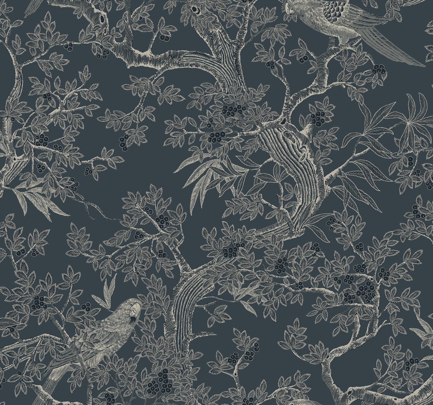 Regal Ridge Wallpaper in dark blue color - pattern number 4211-83569 - by Ronald Redding in the Private Reserve collection