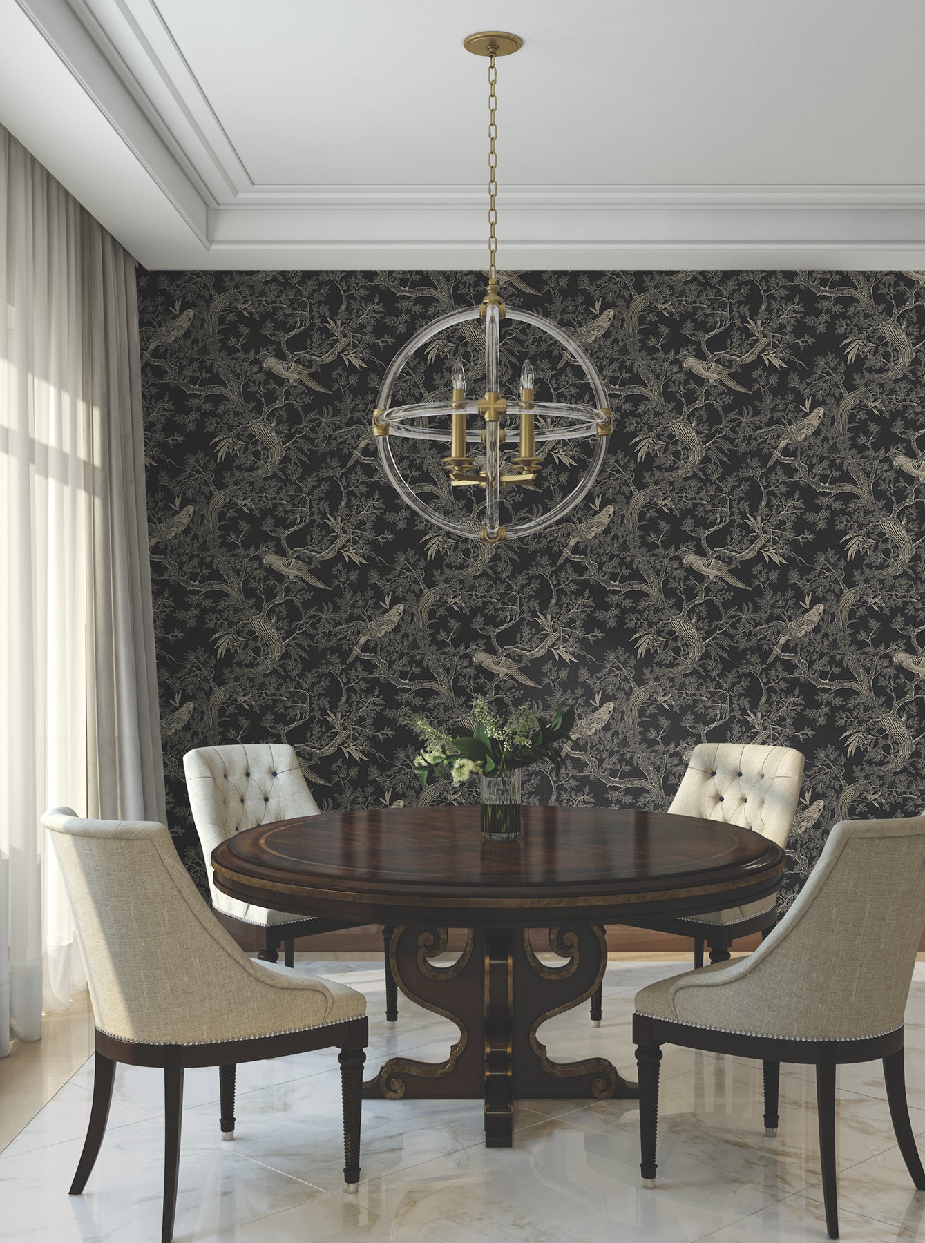 Regal Ridge Wallpaper in black color - pattern number 4211-83570 - by Ronald Redding in the Private Reserve collection