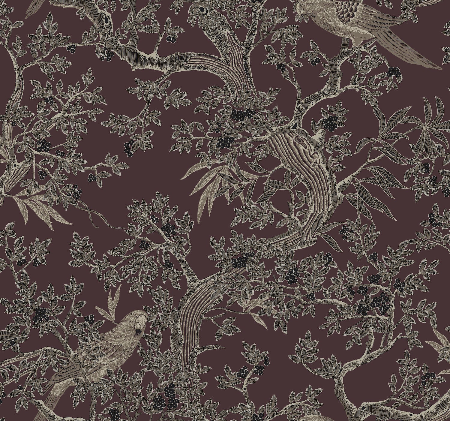 Regal Ridge Wallpaper in plum color - pattern number 4211-83571 - by Ronald Redding in the Private Reserve collection