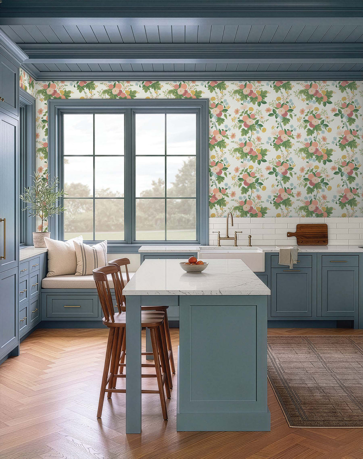 Dahlia Wallpaper in Cream color - pattern number 4212-84361 - by Rifle Paper Co in the Rifle Paper Co Fourth Edition collection