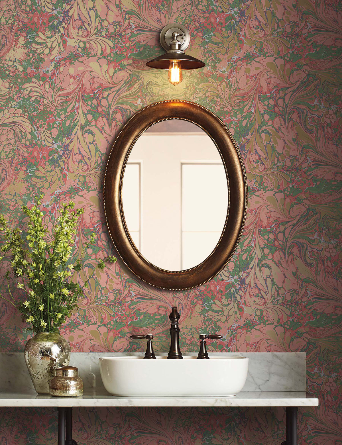 Florence Wallpaper in Rose color - pattern number 4212-84376 - by Rifle Paper Co in the Rifle Paper Co Fourth Edition collection
