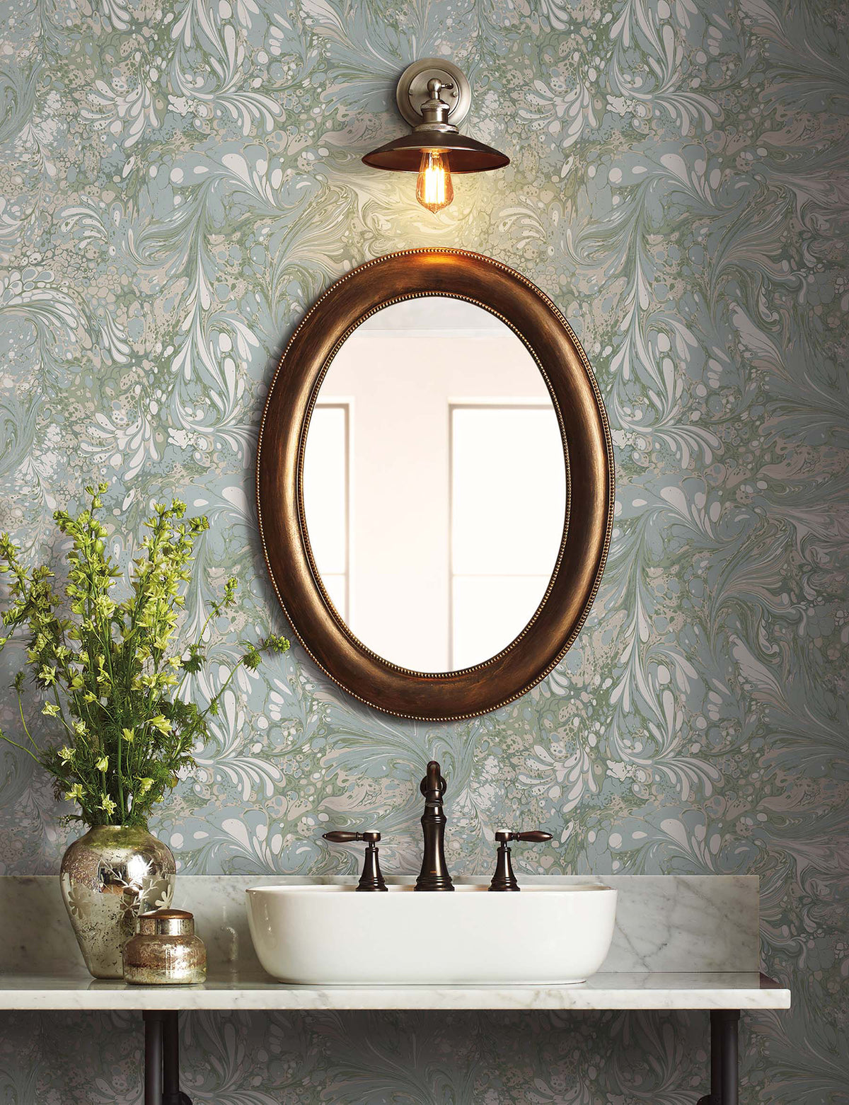 Florence Wallpaper in Blue color - pattern number 4212-84377 - by Rifle Paper Co in the Rifle Paper Co Fourth Edition collection