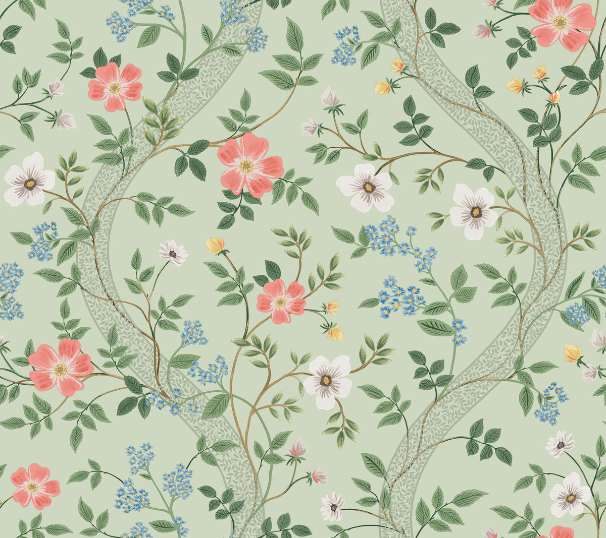 Waverly Wallpaper in Mint color - pattern number 4212-84380 - by Rifle Paper Co in the Rifle Paper Co Fourth Edition collection
