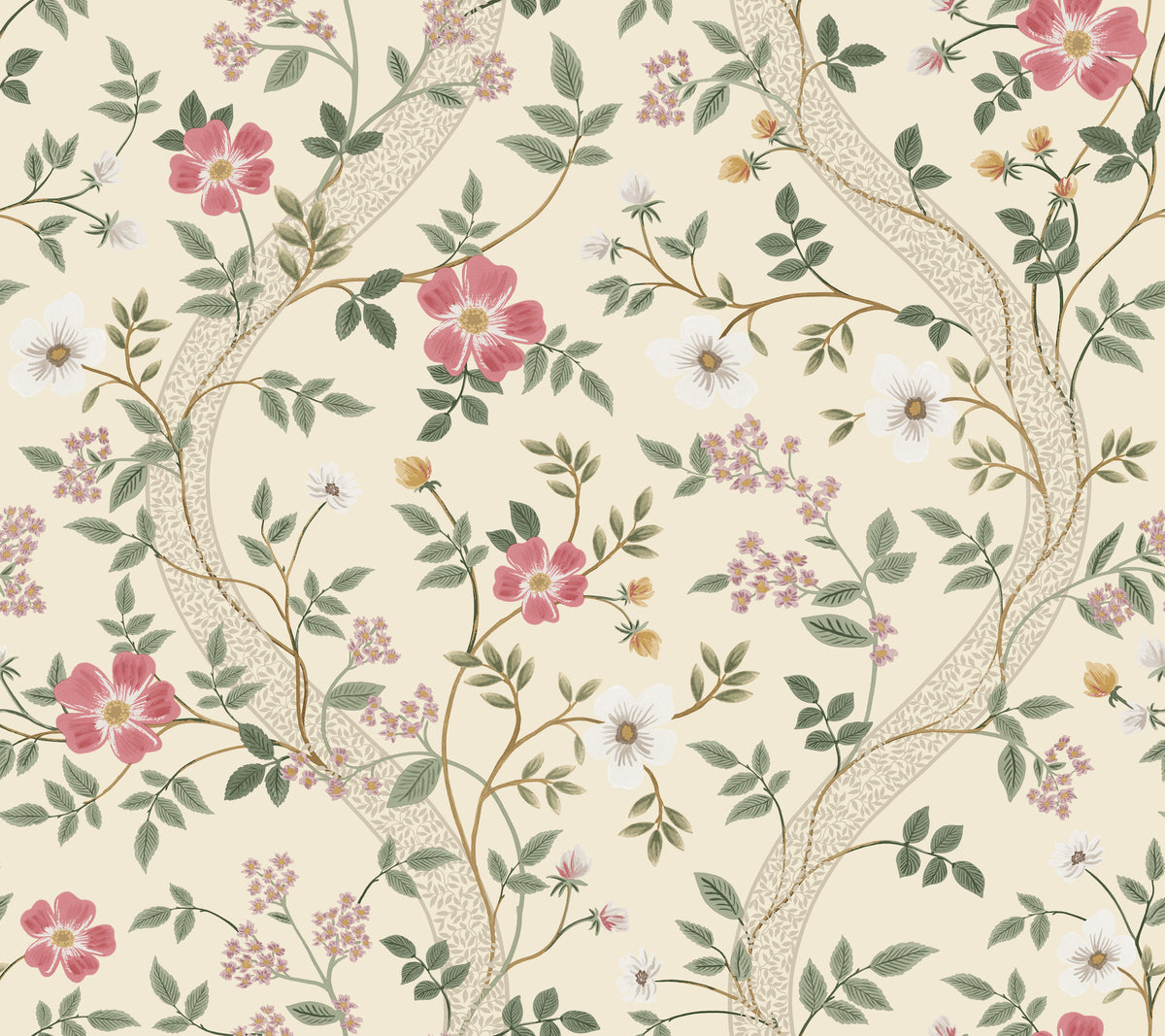 Waverly Wallpaper in Linen color - pattern number 4212-84381 - by Rifle Paper Co in the Rifle Paper Co Fourth Edition collection