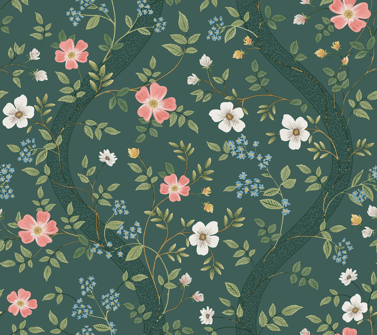Waverly Wallpaper in Emerald color - pattern number 4212-84382 - by Rifle Paper Co in the Rifle Paper Co Fourth Edition collection