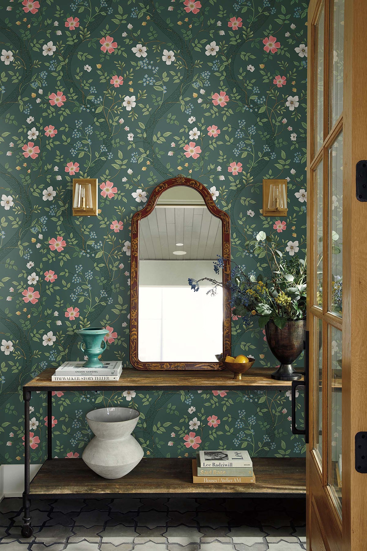 Waverly Wallpaper in Emerald color - pattern number 4212-84382 - by Rifle Paper Co in the Rifle Paper Co Fourth Edition collection