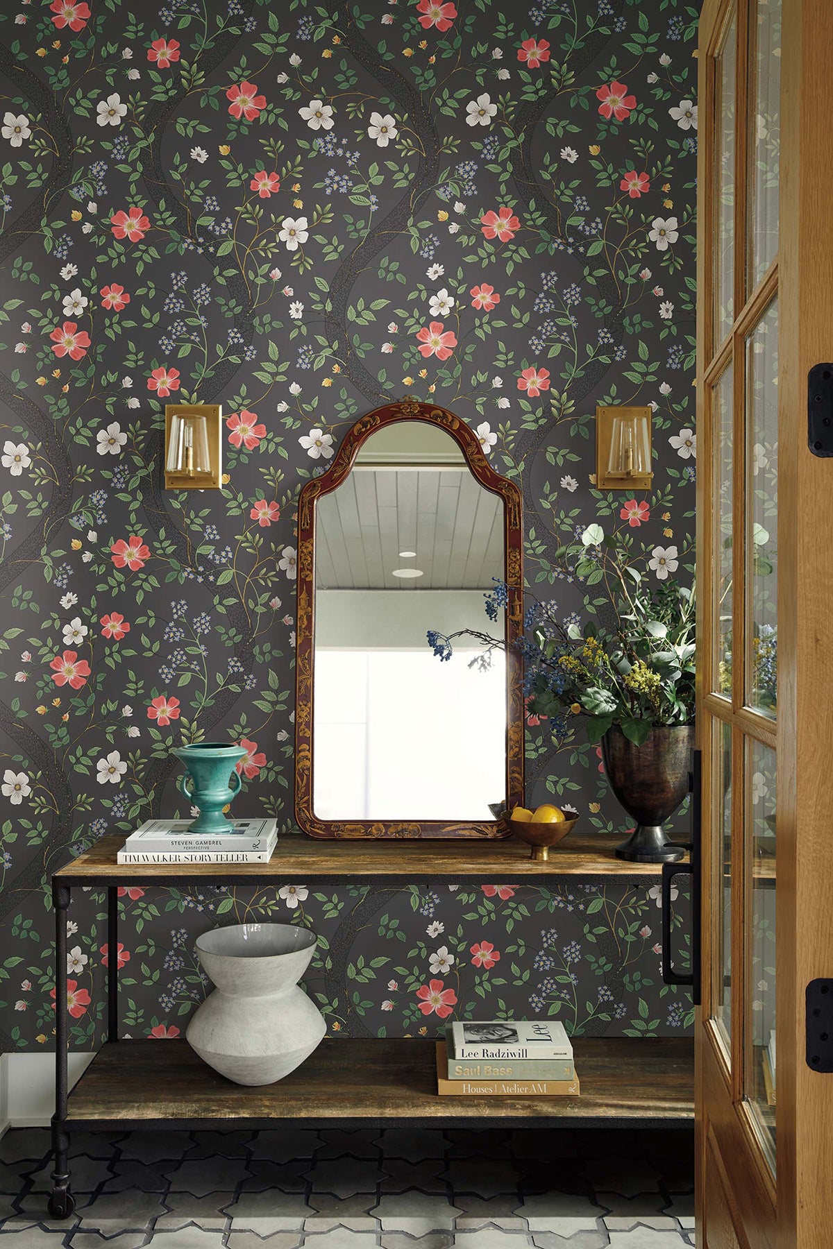 Waverly Wallpaper in Charcoal color - pattern number 4212-84385 - by Rifle Paper Co in the Rifle Paper Co Fourth Edition collection