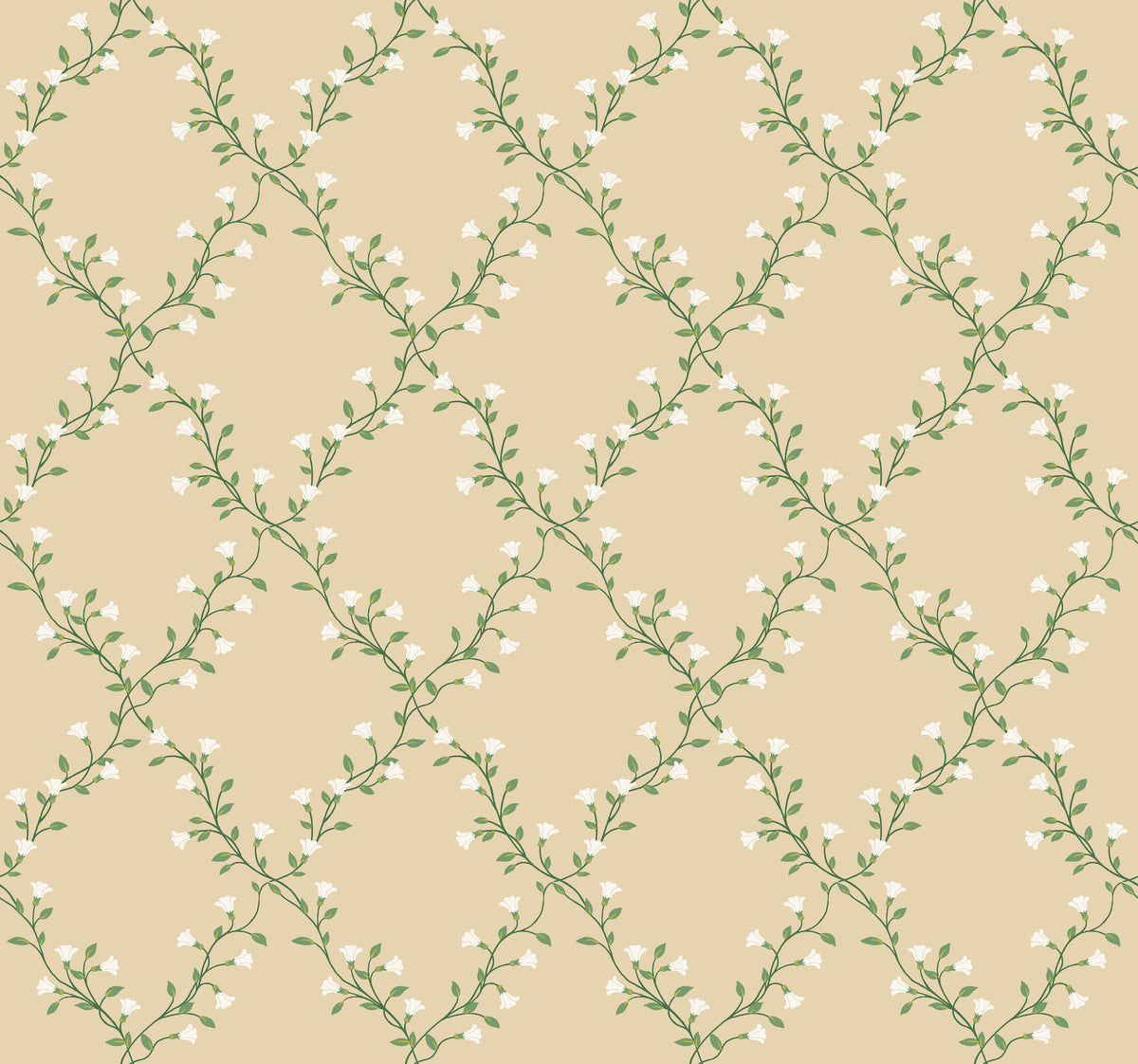 Bellflower Wallpaper in Linen color - pattern number 4212-84387 - by Rifle Paper Co in the Rifle Paper Co Fourth Edition collection