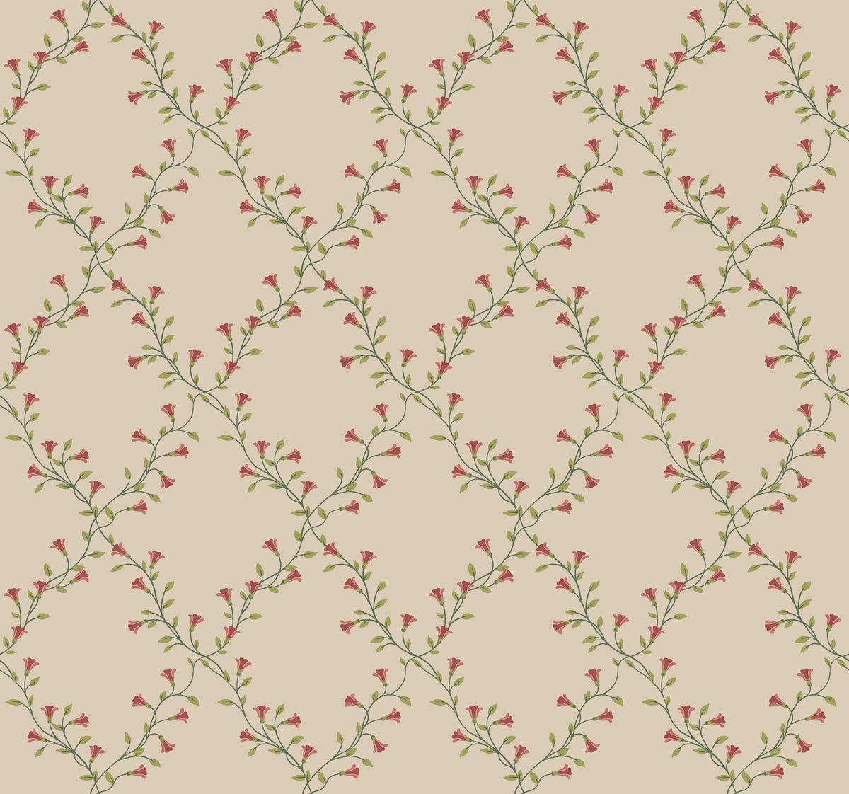 Bellflower Wallpaper in Beige color - pattern number 4212-84388 - by Rifle Paper Co in the Rifle Paper Co Fourth Edition collection