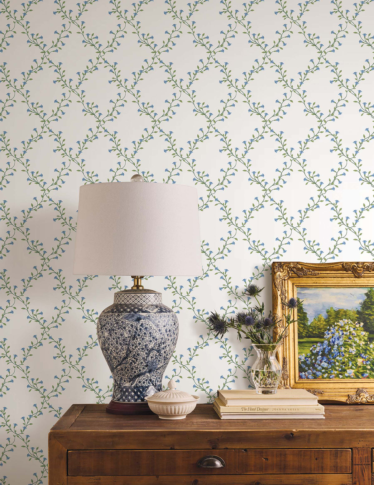 Bellflower Wallpaper in White color - pattern number 4212-84389 - by Rifle Paper Co in the Rifle Paper Co Fourth Edition collection