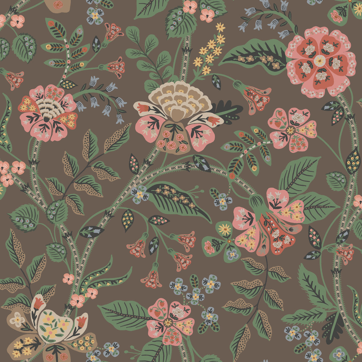 Gracie Wallpaper in Brown color - pattern number 4212-84396 - by Rifle Paper Co in the Rifle Paper Co Fourth Edition collection