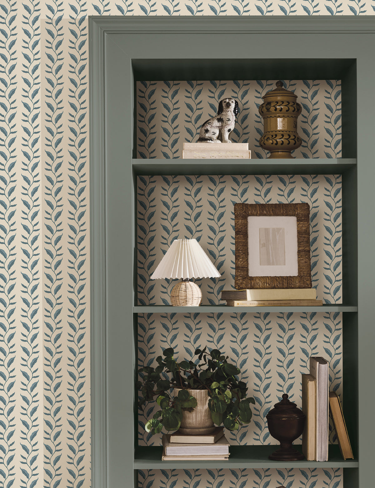 Seagrass Wallpaper in Slate &amp; Linen color - pattern number 4212-84405 - by Rifle Paper Co in the Rifle Paper Co Fourth Edition collection