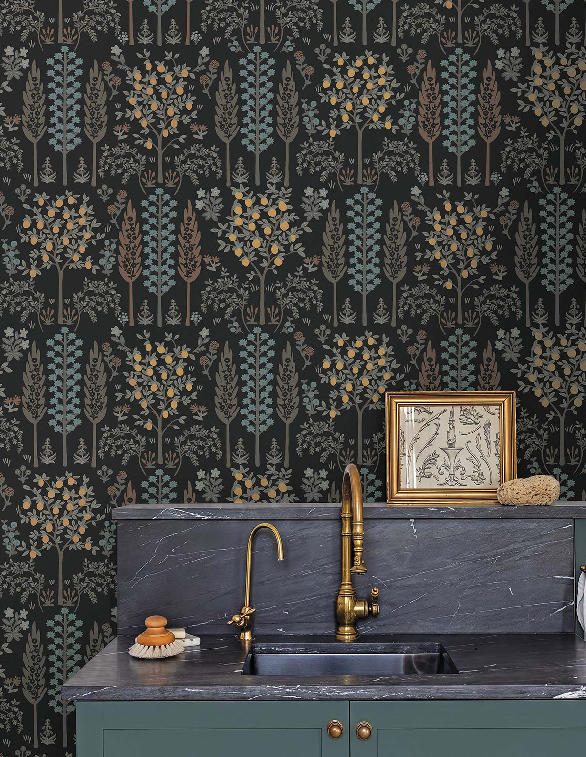 Fenna Wallpaper in Black color - pattern number 4212-84409 - by Rifle Paper Co in the Rifle Paper Co Fourth Edition collection
