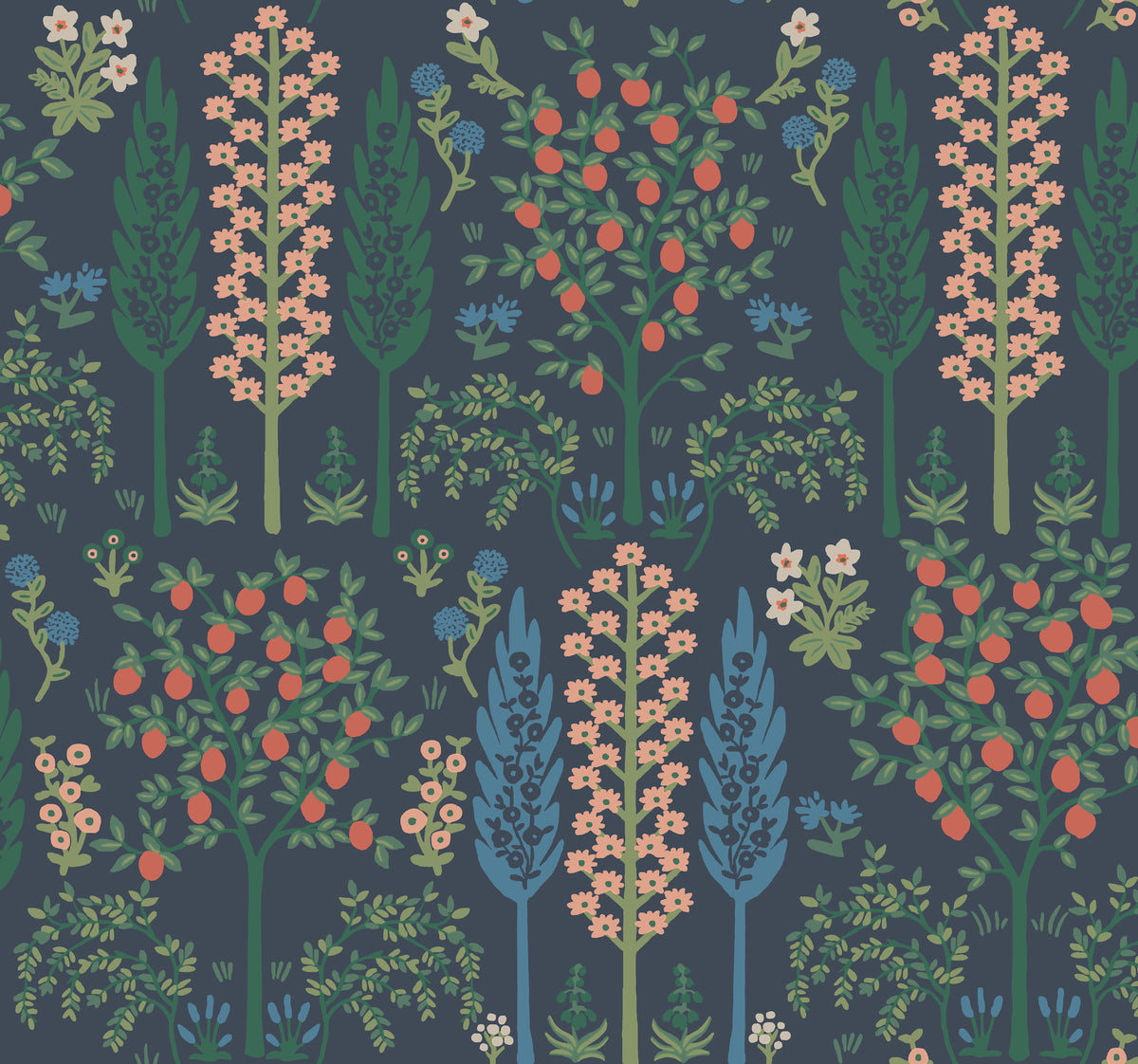 Fenna Wallpaper in Navy Multi color - pattern number 4212-84412 - by Rifle Paper Co in the Rifle Paper Co Fourth Edition collection
