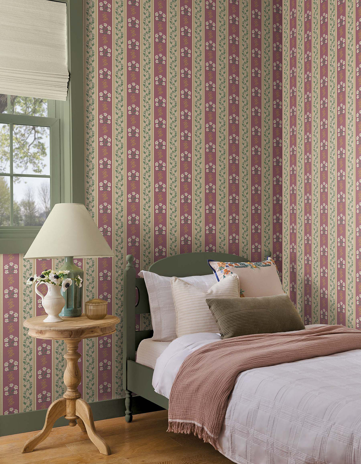 Portico Wallpaper in Burgundy color - pattern number 4212-84419 - by Rifle Paper Co in the Rifle Paper Co Fourth Edition collection