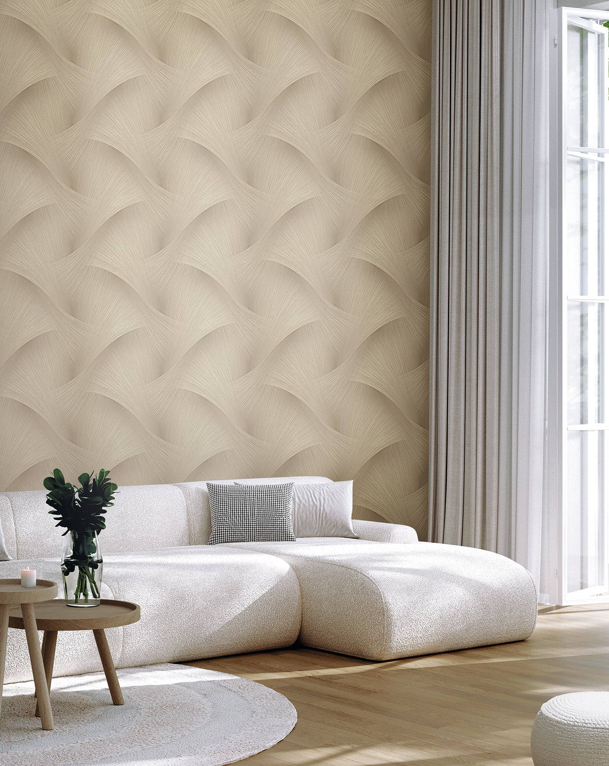 Etched Reeds Abstract Wallpaper in Light Brown color - pattern number 4228-84102 - by York in the Maestro collection