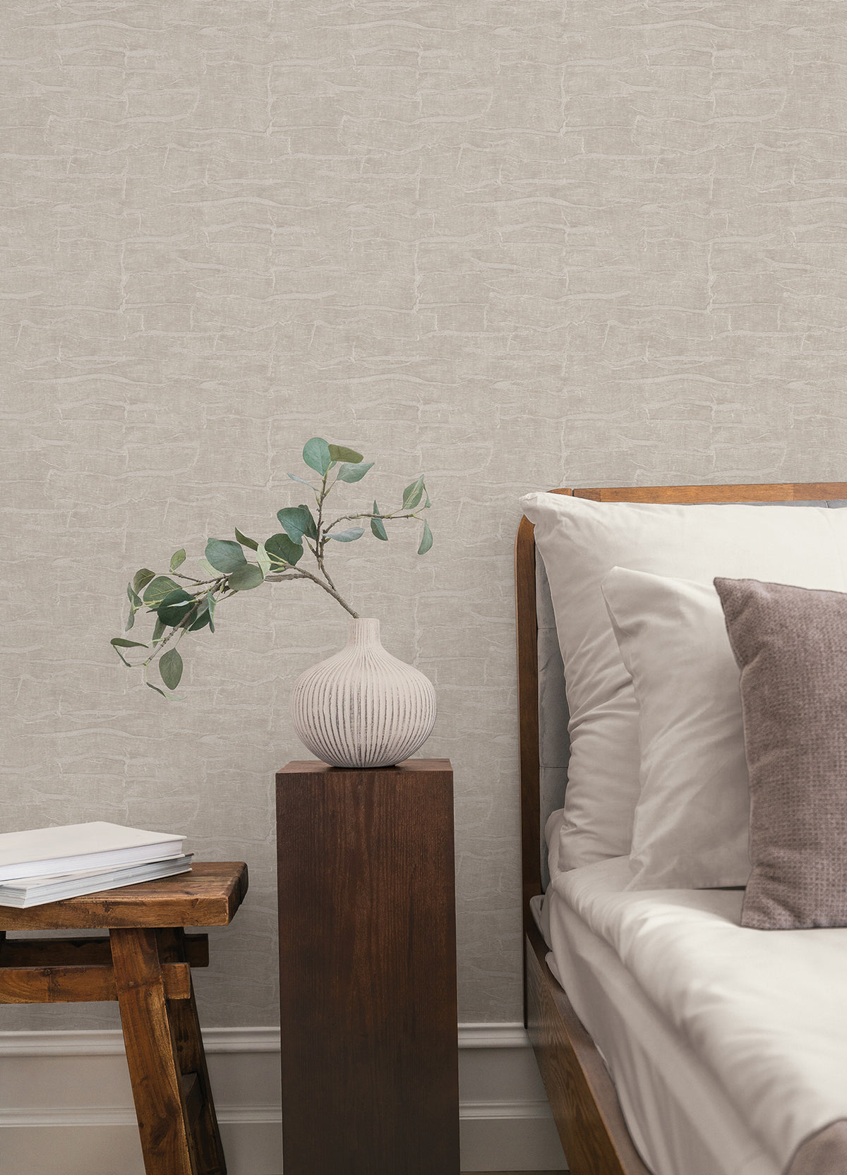 Sculpted Burlap Textured Wallpaper in Taupe color - pattern number 4228-84106 - by York in the Maestro collection
