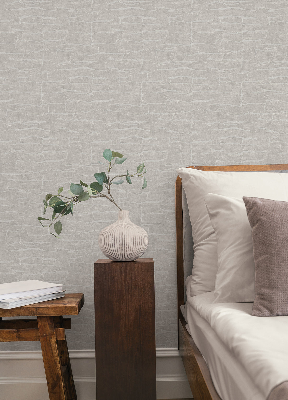 Sculpted Burlap Textured Wallpaper in Grey color - pattern number 4228-84107 - by York in the Maestro collection