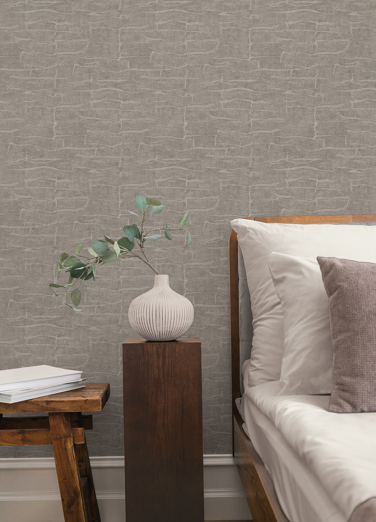 Sculpted Burlap Textured Wallpaper in Dark Grey color - pattern number 4228-84108 - by York in the Maestro collection