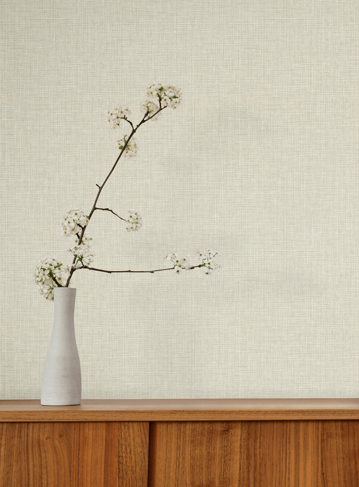 Egyptian Linen Faux Fabric Wallpaper in Cream color - pattern number 4228-84117 - by York in the Maestro collection