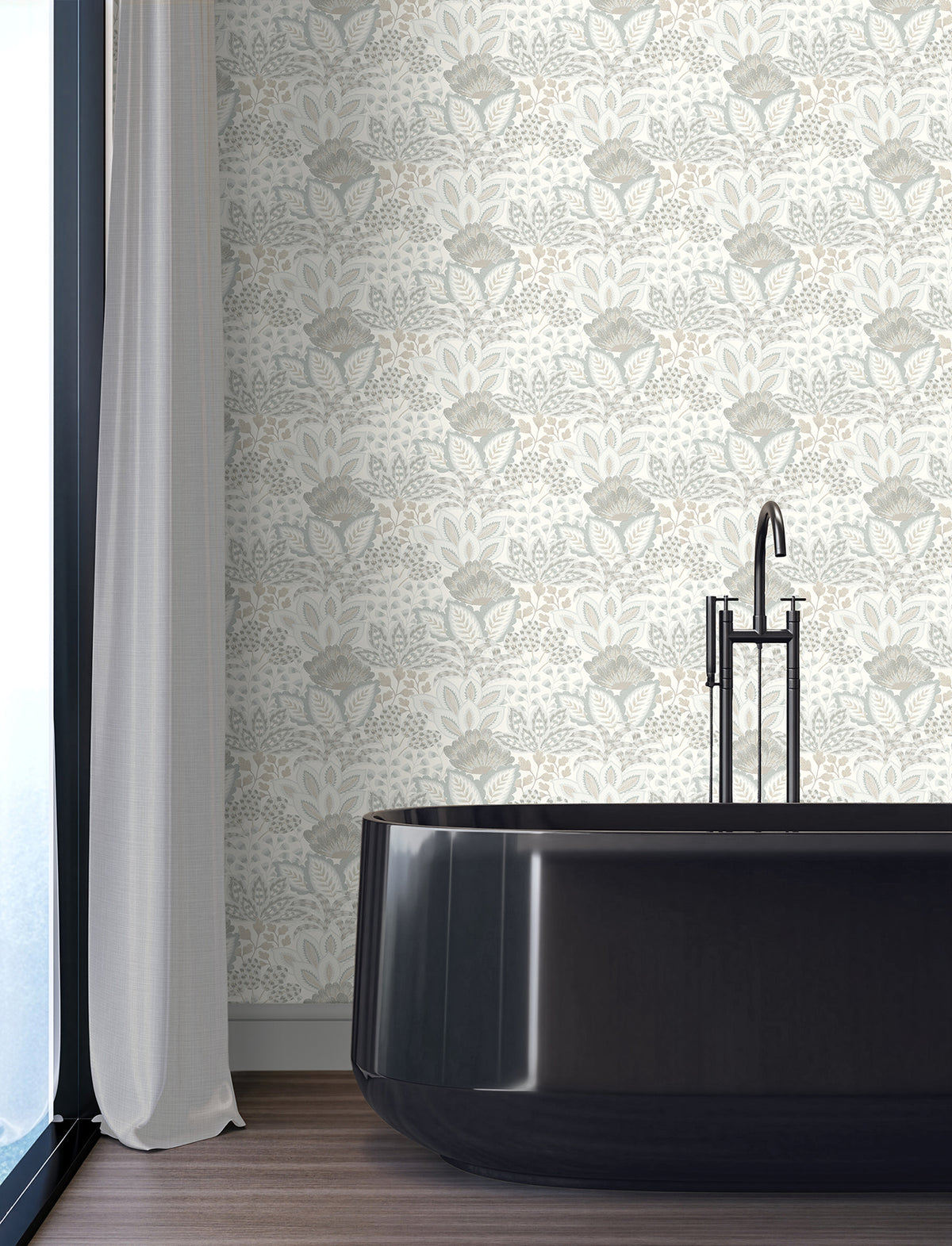 Catherine Botanical Wallpaper in Ivory color - pattern number 4228-84118 - by York in the Maestro collection
