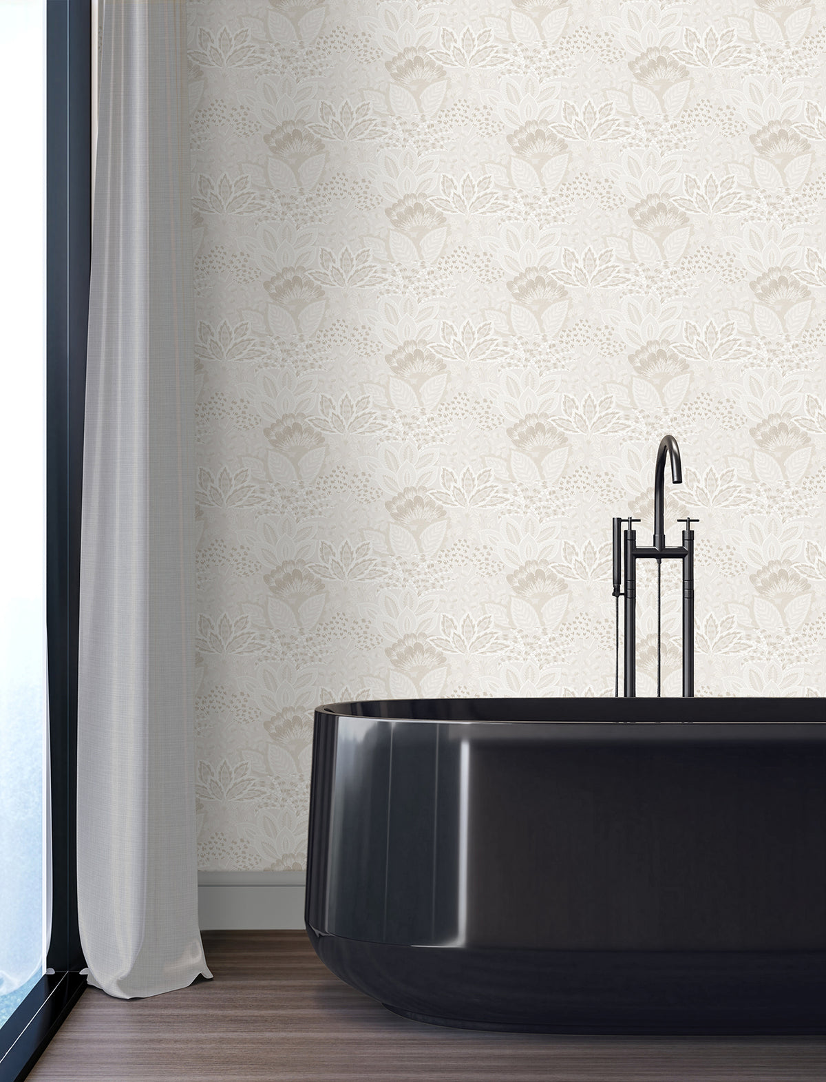 Catherine Botanical Wallpaper in Pearl color - pattern number 4228-84121 - by York in the Maestro collection