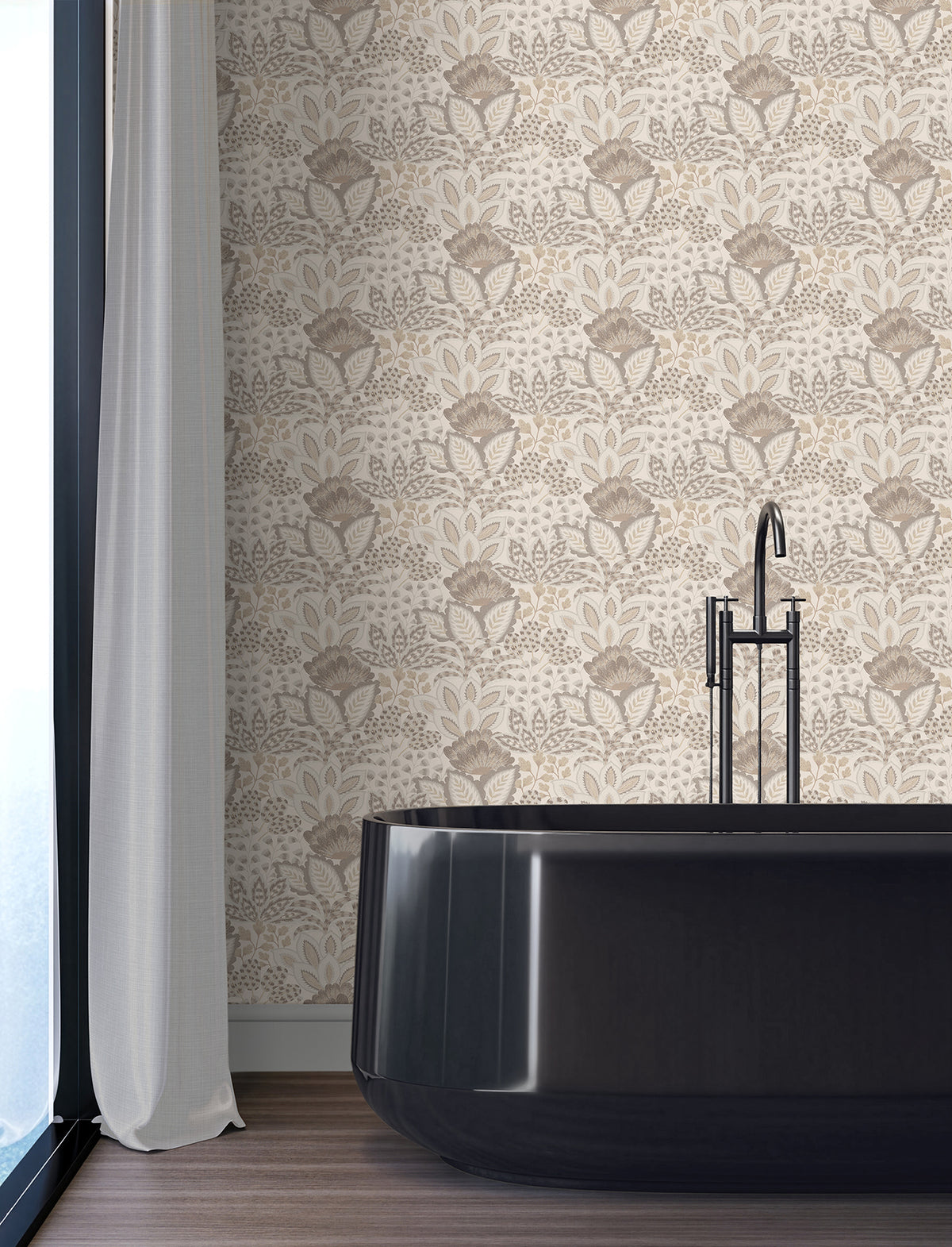 Catherine Botanical Wallpaper in Neutral color - pattern number 4228-84124 - by York in the Maestro collection