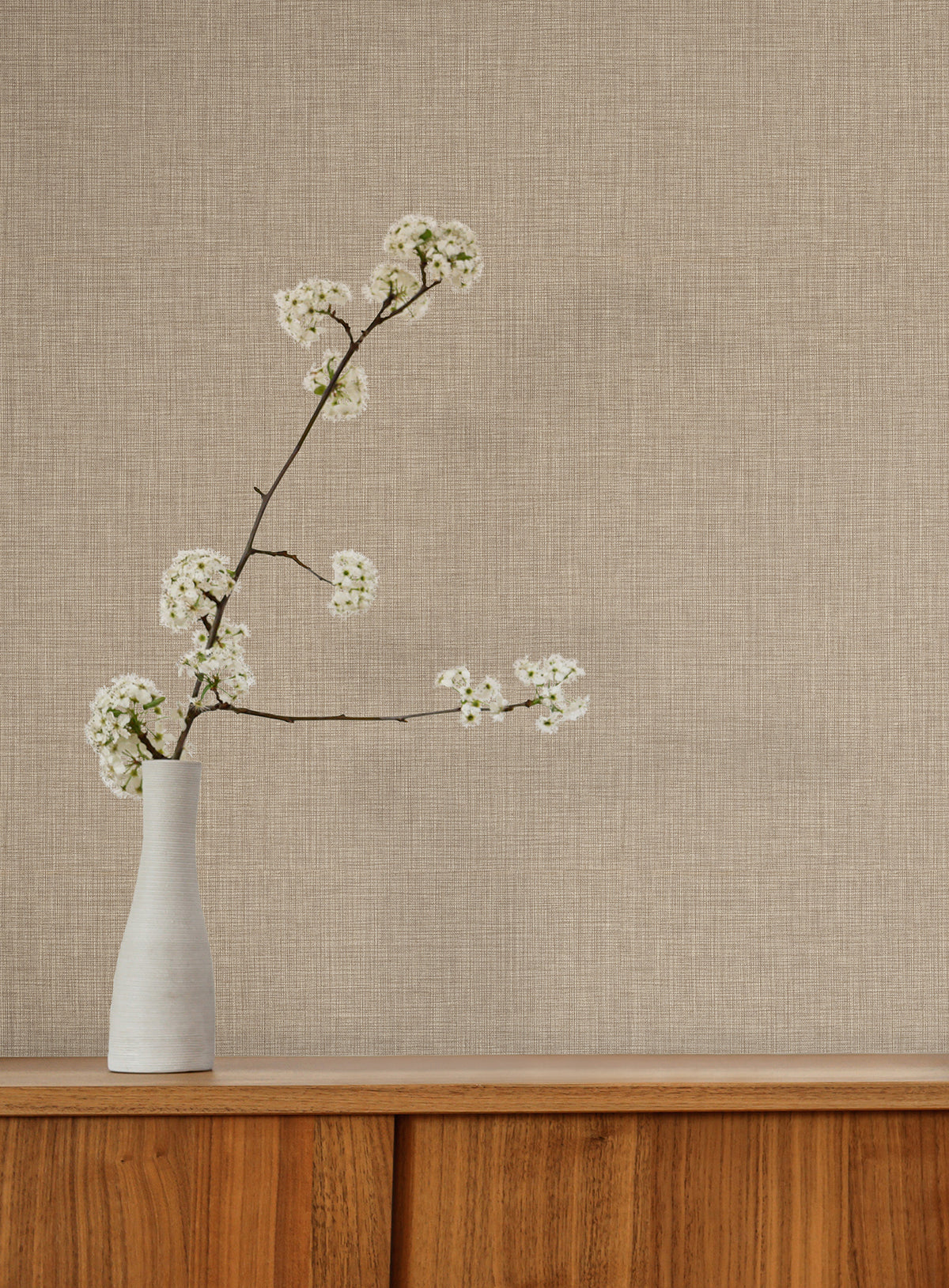 Egyptian Linen Faux Fabric Wallpaper in Light Brown color - pattern number 4228-84125 - by York in the Maestro collection