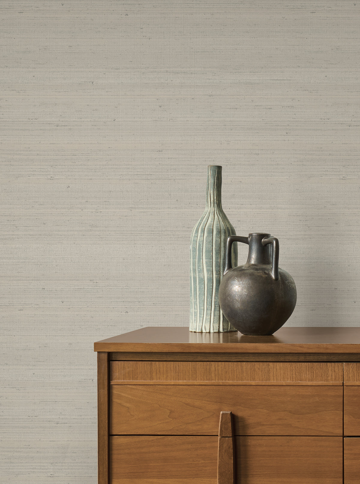 Fine Silk Faux Fabric Wallpaper in Taupe color - pattern number 4228-84128 - by York in the Maestro collection