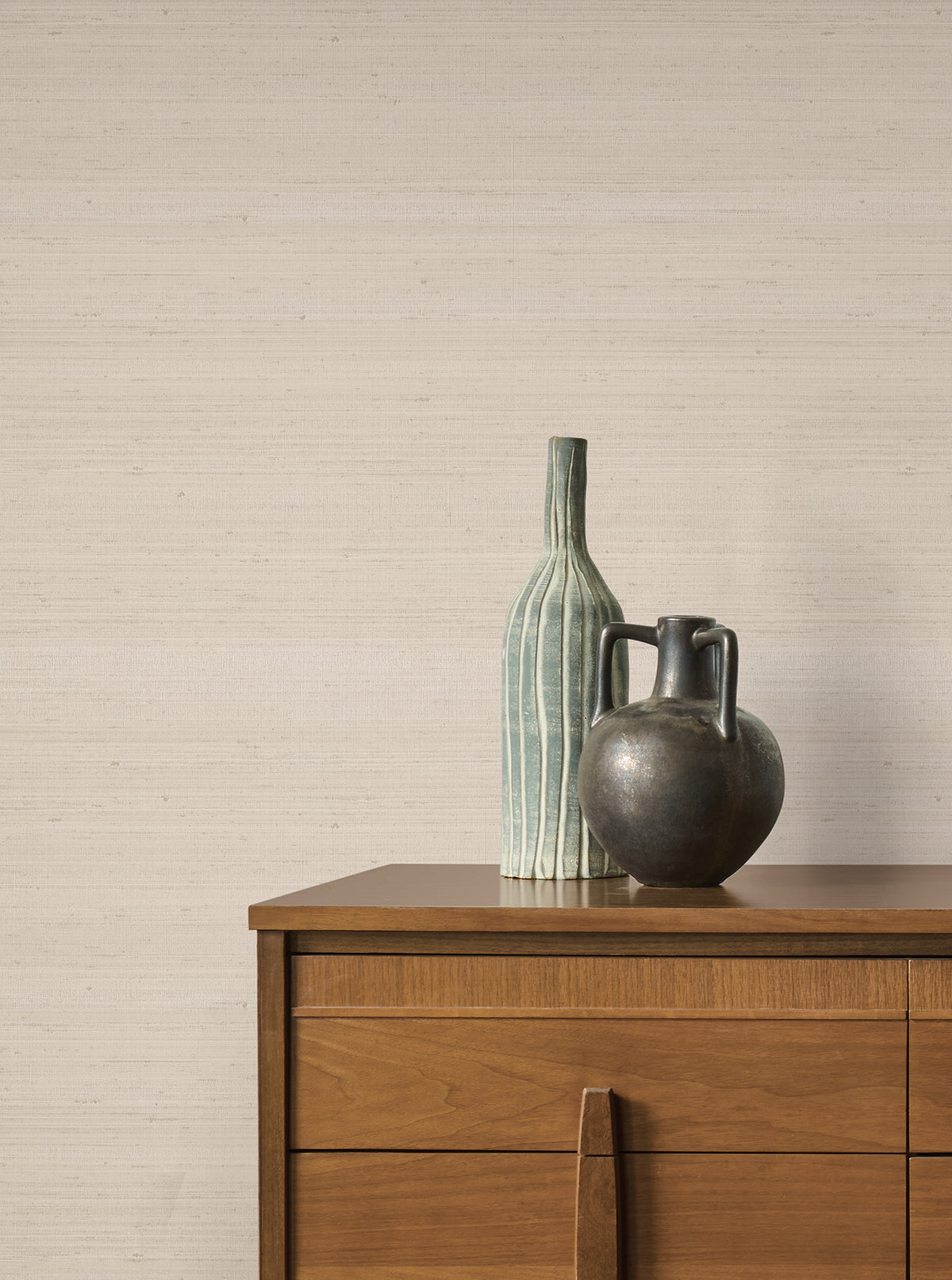 Fine Silk Faux Fabric Wallpaper in Beige color - pattern number 4228-84131 - by York in the Maestro collection
