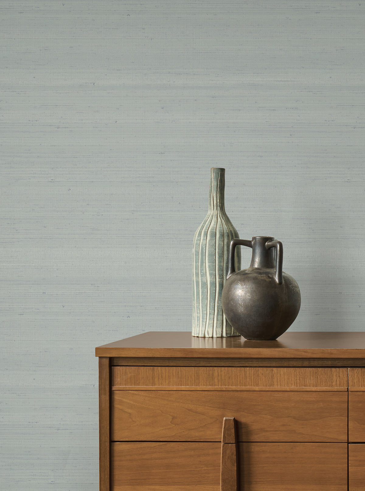 Fine Silk Faux Fabric Wallpaper in Slate color - pattern number 4228-84133 - by York in the Maestro collection