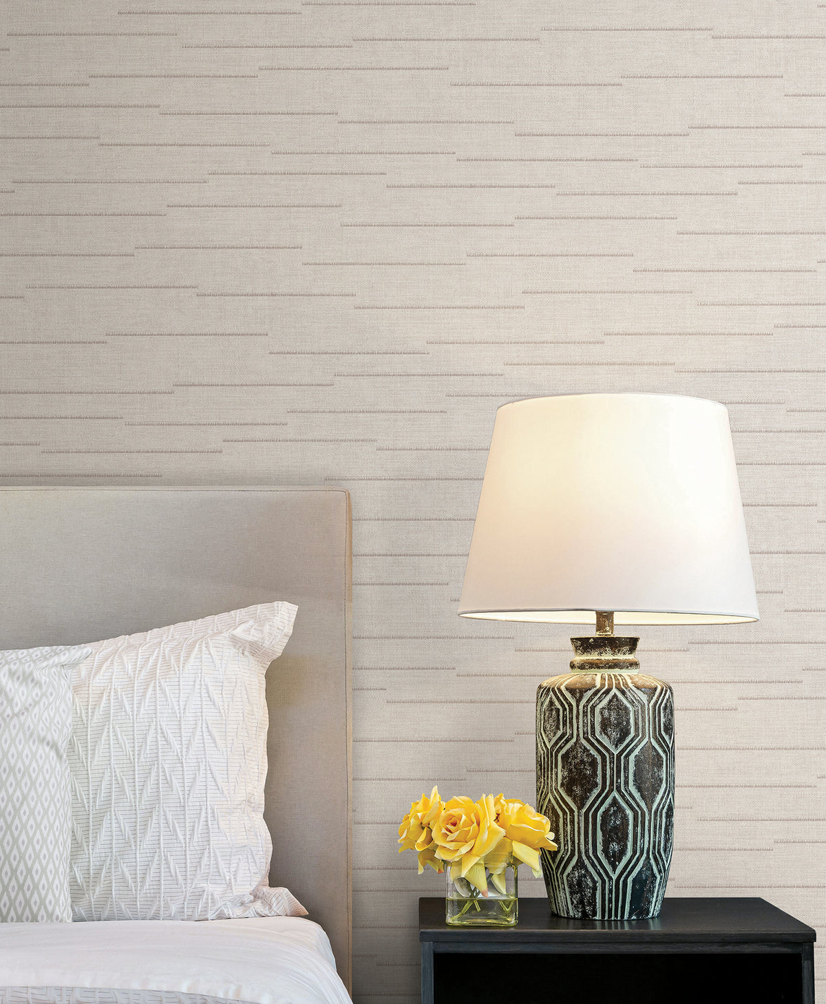 Latitude Striated Wallpaper in Eggshell color - pattern number 4228-84137 - by York in the Maestro collection