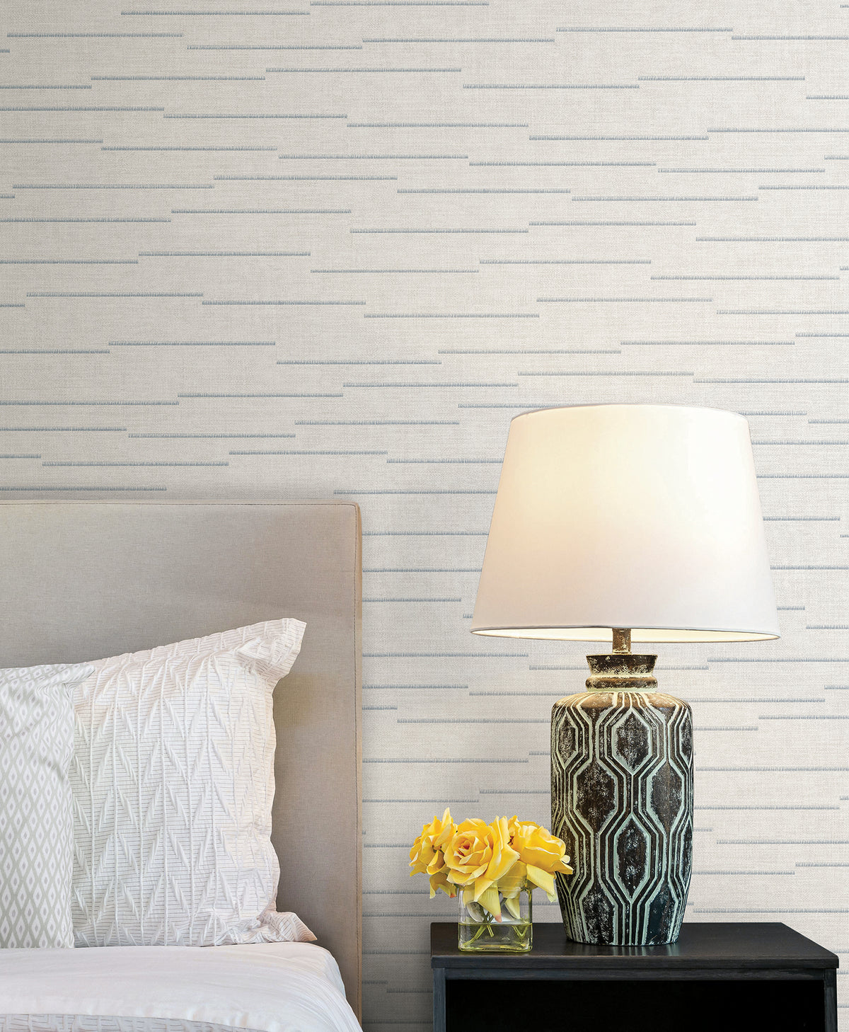 Latitude Striated Wallpaper in Ivory color - pattern number 4228-84138 - by York in the Maestro collection