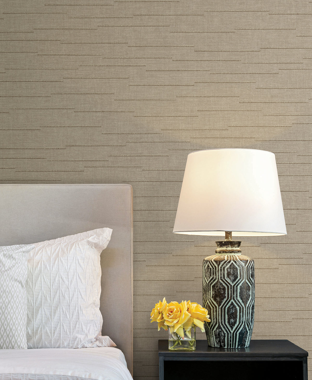 Latitude Striated Wallpaper in Taupe color - pattern number 4228-84141 - by York in the Maestro collection