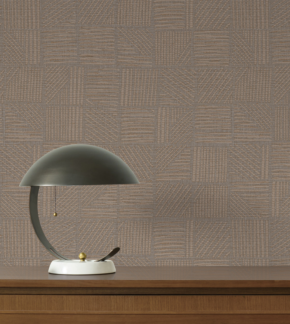 Chiseled Patchwork Faux Fabric Wallpaper in Brown color - pattern number 4228-84150 - by York in the Maestro collection