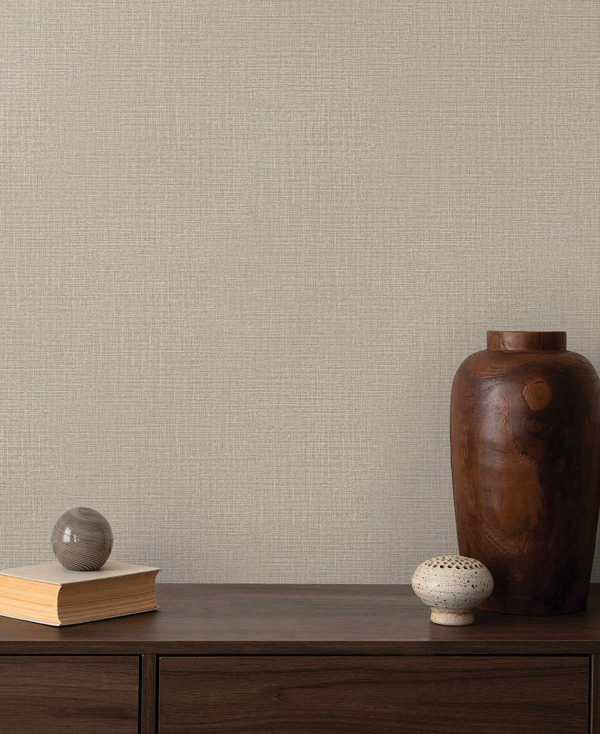 Georgette Faux Fabric Wallpaper in Taupe color - pattern number 4228-84151 - by York in the Maestro collection