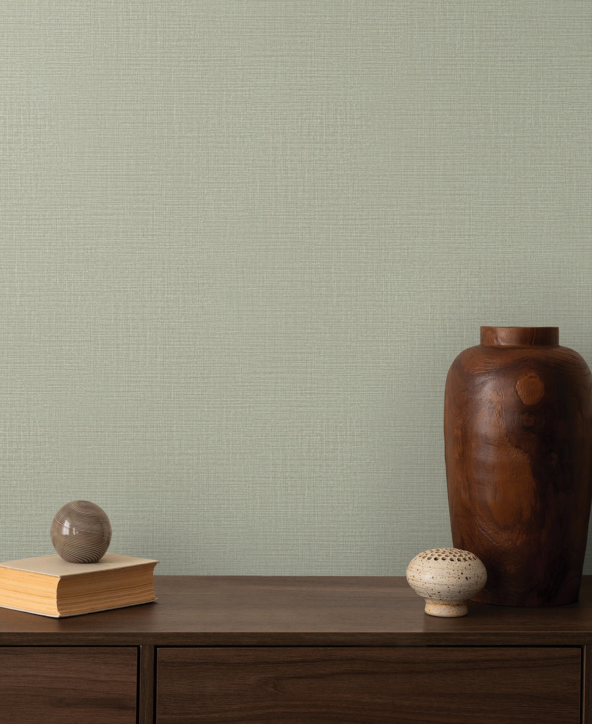 Georgette Faux Fabric Wallpaper in Moss color - pattern number 4228-84158 - by York in the Maestro collection