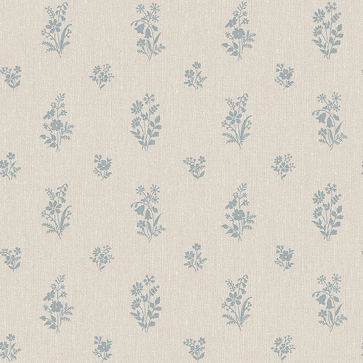 Petit Fleurs wallpaper in blue color - pattern number 4264 - by Schumacher in the Borastapeter collection